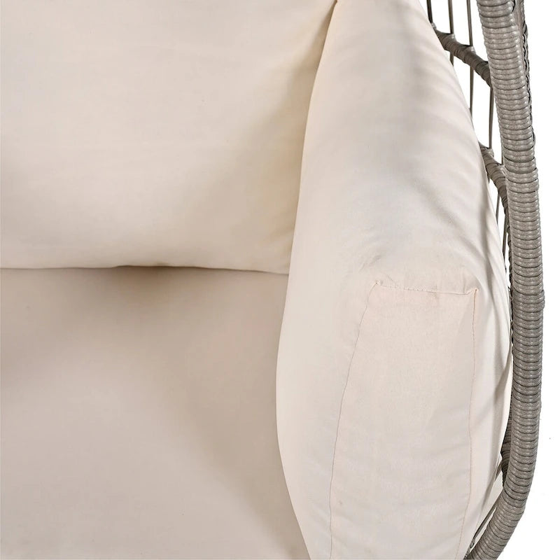Fauteuil pivotant d'extérieur avec coussins, pour balcon, piscine et jardin