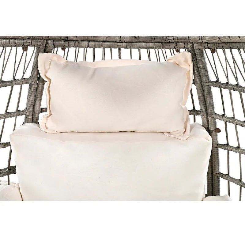Fauteuil pivotant d'extérieur avec coussins, pour balcon, piscine et jardin