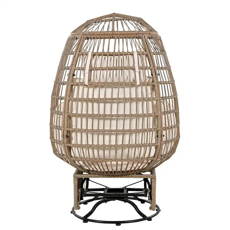 Fauteuil pivotant d'extérieur avec coussins, pour balcon, piscine et jardin