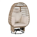 Fauteuil pivotant d'extérieur avec coussins, pour balcon, piscine et jardin