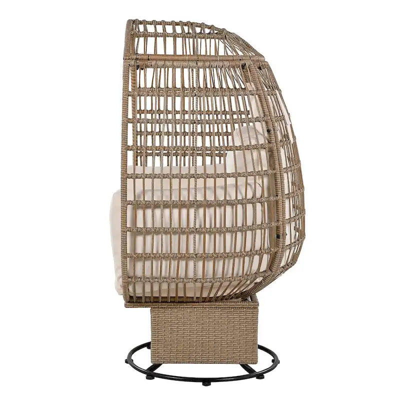 Fauteuil pivotant d'extérieur avec coussins, pour balcon, piscine et jardin