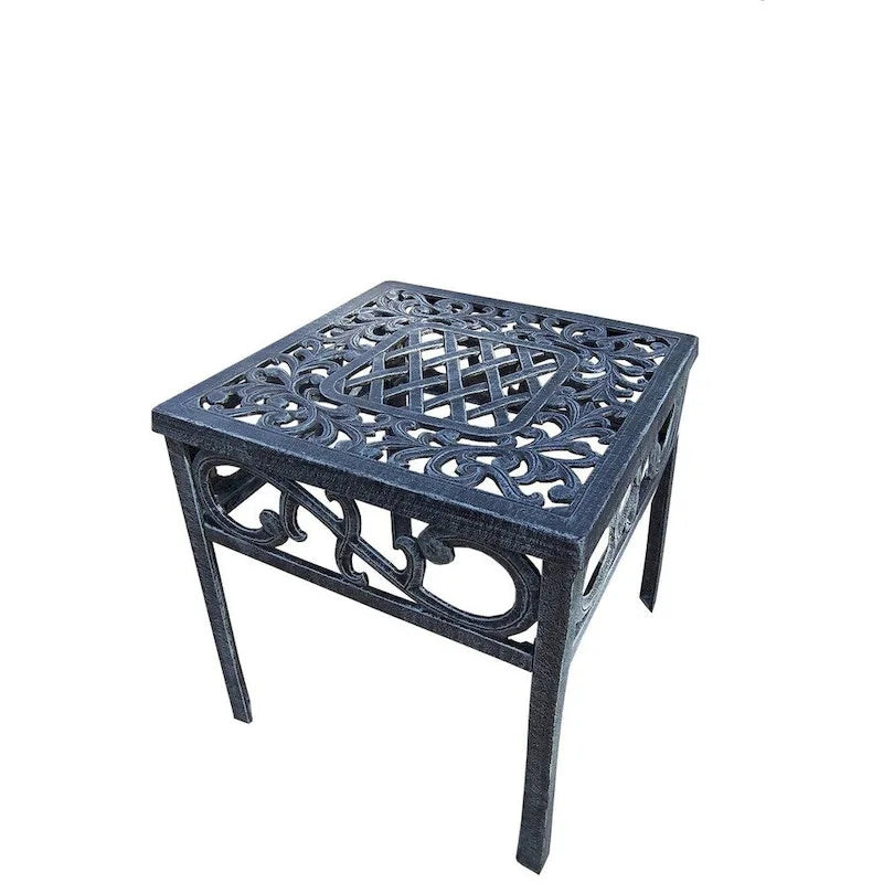 Table d'appoint carrée Dakota en fonte d'aluminium de 17 pouces