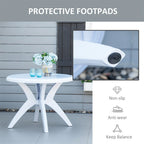 Table de patio ronde en plastique Outsunny avec trou pour parasol, table à manger
