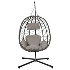 Fauteuil suspendu œuf avec support, balancelle d'intérieur/extérieur, fauteuil suspendu œuf pour terrasse, fauteuil suspendu panier avec support pour chambre, balcon