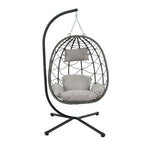 Fauteuil suspendu œuf avec support, balancelle d'intérieur/extérieur, fauteuil suspendu œuf pour terrasse, fauteuil suspendu panier avec support pour chambre, balcon