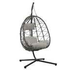 Fauteuil suspendu œuf avec support, balancelle d'intérieur/extérieur, fauteuil suspendu œuf pour terrasse, fauteuil suspendu panier avec support pour chambre, balcon