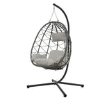 Fauteuil suspendu œuf avec support, balancelle d'intérieur/extérieur, fauteuil suspendu œuf pour terrasse, fauteuil suspendu panier avec support pour chambre, balcon