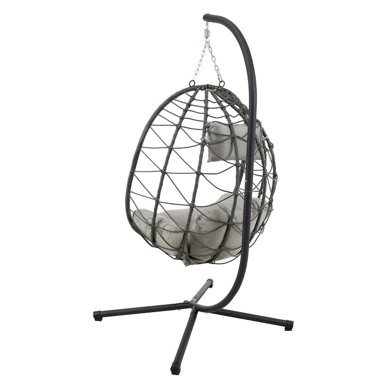 Fauteuil suspendu œuf avec support, balancelle d'intérieur/extérieur, fauteuil suspendu œuf pour terrasse, fauteuil suspendu panier avec support pour chambre, balcon