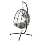 Fauteuil suspendu œuf avec support, balancelle d'intérieur/extérieur, fauteuil suspendu œuf pour terrasse, fauteuil suspendu panier avec support pour chambre, balcon
