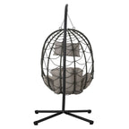 Fauteuil suspendu œuf avec support, balancelle d'intérieur/extérieur, fauteuil suspendu œuf pour terrasse, fauteuil suspendu panier avec support pour chambre, balcon