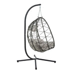 Fauteuil suspendu œuf avec support, balancelle d'intérieur/extérieur, fauteuil suspendu œuf pour terrasse, fauteuil suspendu panier avec support pour chambre, balcon