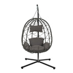 Fauteuil suspendu œuf avec support, balancelle d'intérieur/extérieur, fauteuil suspendu œuf pour terrasse, fauteuil suspendu panier avec support pour chambre, balcon