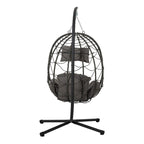 Fauteuil suspendu œuf avec support, balancelle d'intérieur/extérieur, fauteuil suspendu œuf pour terrasse, fauteuil suspendu panier avec support pour chambre, balcon