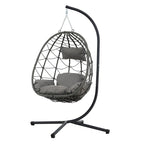 Fauteuil suspendu œuf avec support, balancelle d'intérieur/extérieur, fauteuil suspendu œuf pour terrasse, fauteuil suspendu panier avec support pour chambre, balcon