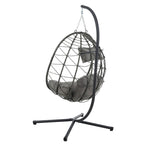 Fauteuil suspendu œuf avec support, balancelle d'intérieur/extérieur, fauteuil suspendu œuf pour terrasse, fauteuil suspendu panier avec support pour chambre, balcon