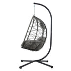 Fauteuil suspendu œuf avec support, balancelle d'intérieur/extérieur, fauteuil suspendu œuf pour terrasse, fauteuil suspendu panier avec support pour chambre, balcon