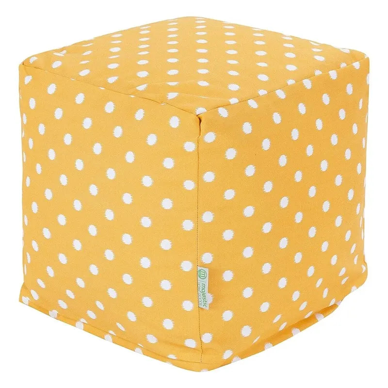 Pouf cube d'intérieur/extérieur à pois ikat Majestic Home Goods
