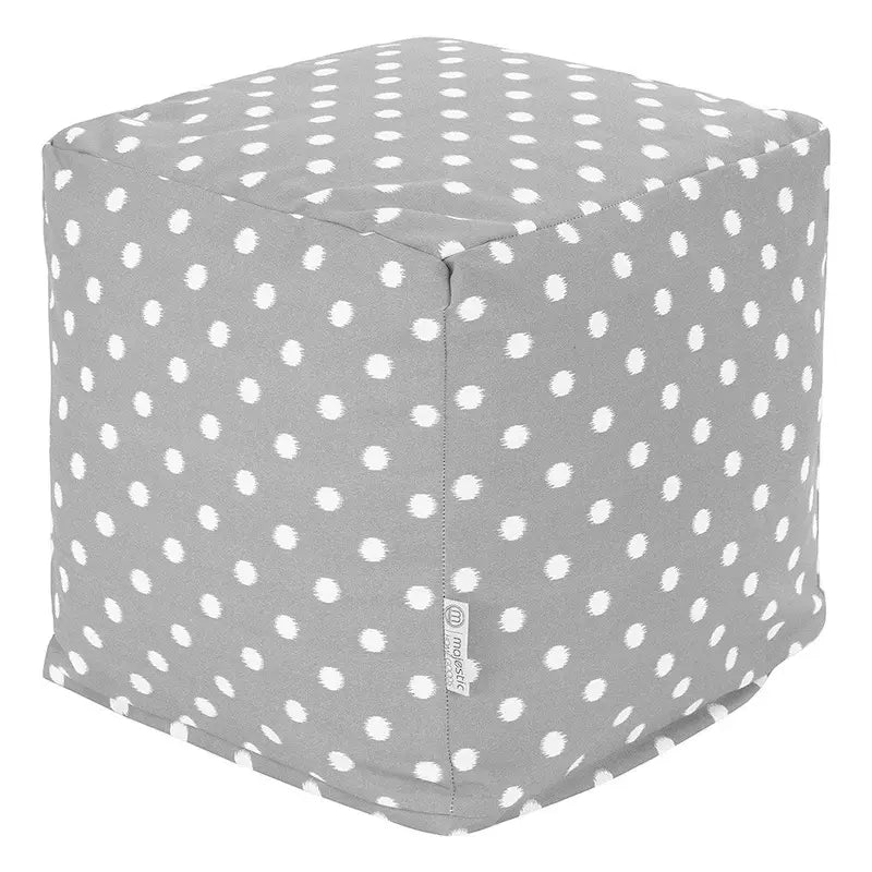 Pouf cube d'intérieur/extérieur à pois ikat Majestic Home Goods