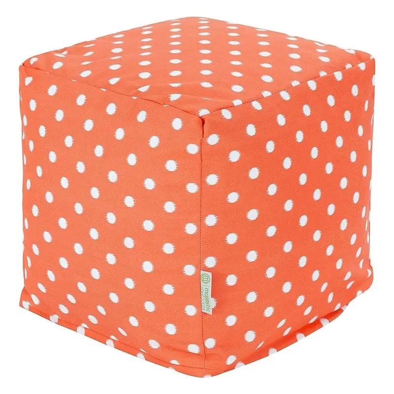 Pouf cube d'intérieur/extérieur à pois ikat Majestic Home Goods