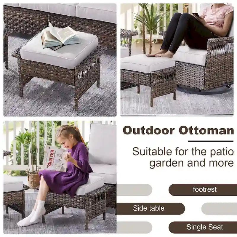 Fauteuil à bascule pivotant Gymojoy avec repose-pieds - Marron