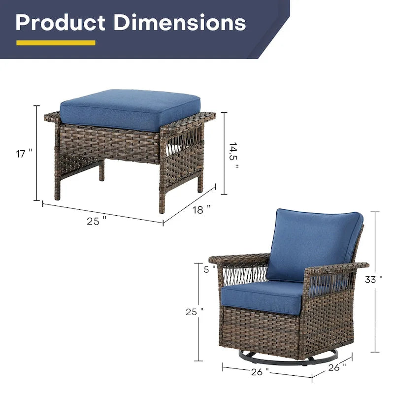 Fauteuil à bascule pivotant Gymojoy avec repose-pieds - Marron