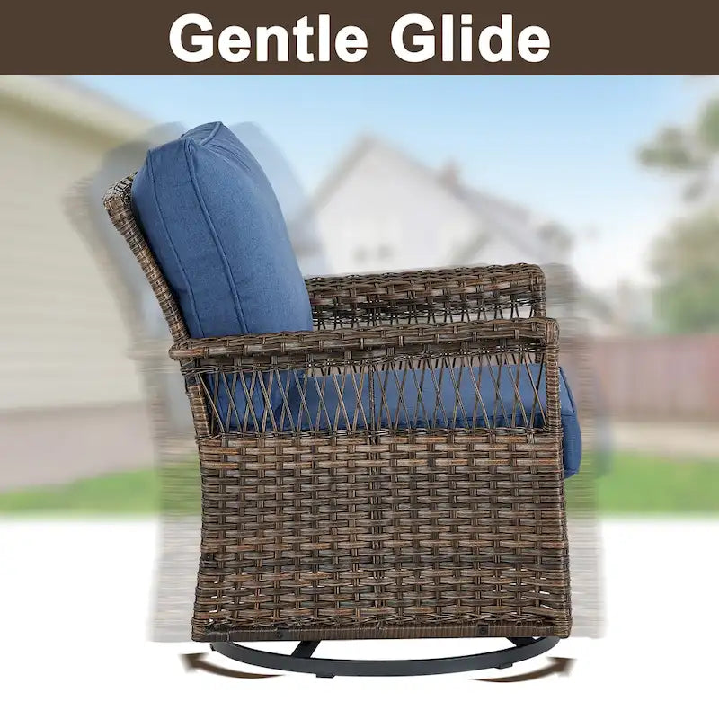 Fauteuil à bascule pivotant Gymojoy avec repose-pieds - Marron