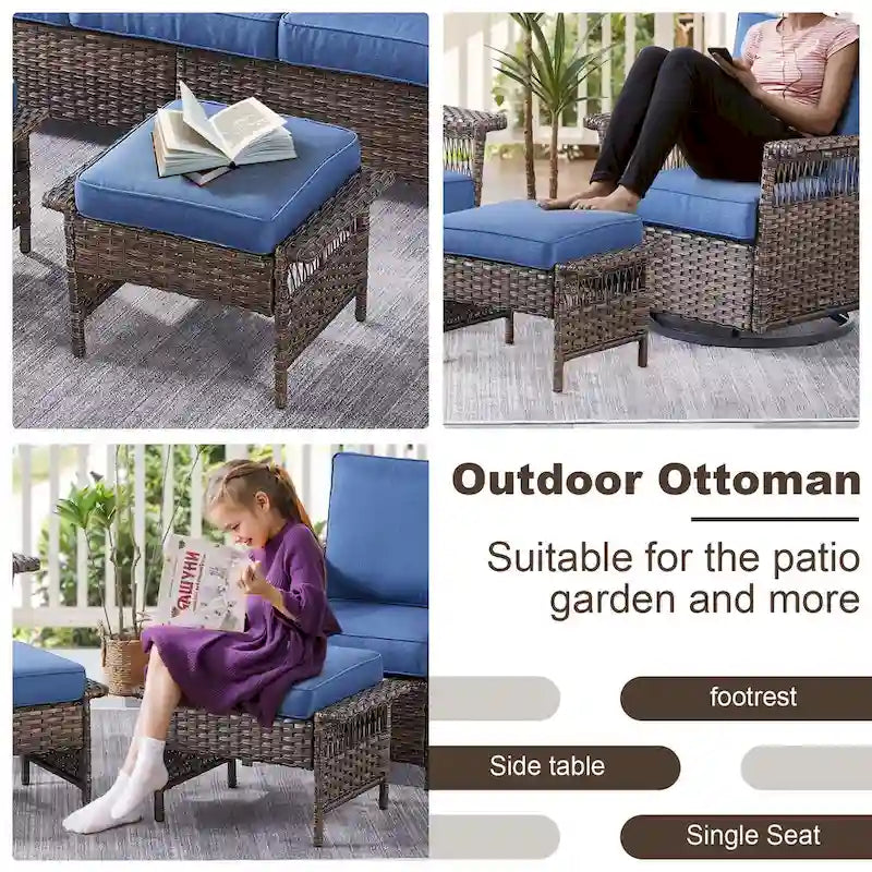 Fauteuil à bascule pivotant Gymojoy avec repose-pieds - Marron
