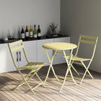 Ensemble bistro de patio 3 pièces comprenant une table ronde pliable et des chaises