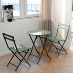 Ensemble bistro de patio 3 pièces comprenant une table ronde pliable et des chaises