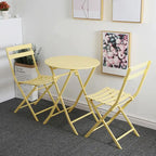 Ensemble bistro de patio 3 pièces comprenant une table ronde pliable et des chaises