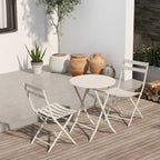 Ensemble bistro de patio 3 pièces comprenant une table ronde pliable et des chaises