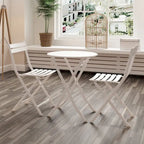 Ensemble bistro de patio 3 pièces comprenant une table ronde pliable et des chaises