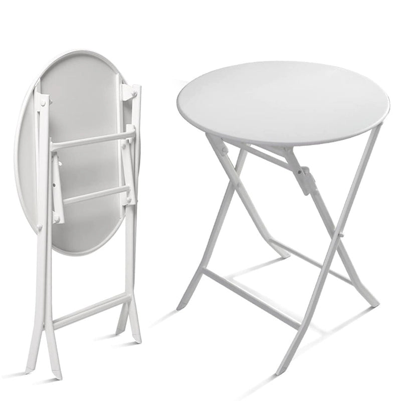 Ensemble bistro de patio 3 pièces comprenant une table ronde pliable et des chaises