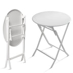 Ensemble bistro de patio 3 pièces comprenant une table ronde pliable et des chaises