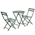 Ensemble bistro de patio 3 pièces comprenant une table ronde pliable et des chaises