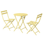 Ensemble bistro de patio 3 pièces comprenant une table ronde pliable et des chaises