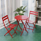 Ensemble bistro de patio 3 pièces comprenant une table ronde pliable et des chaises