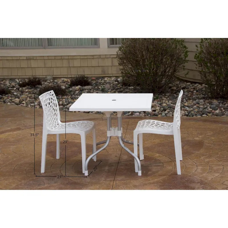 Ensemble de salon de jardin 3 pièces Lyra Square Table et Karissa