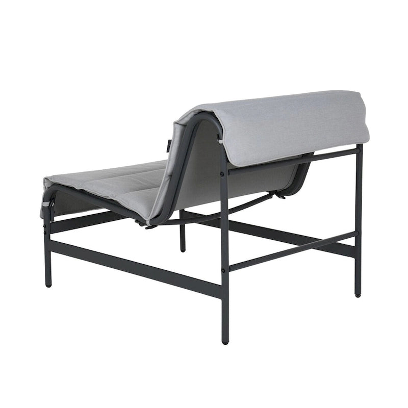 Ensemble de 3 chaises longues et table d'extérieur avec coussins amovibles