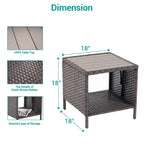Ensemble de canapé de patio 3 pièces BONOSUKI en rotin marron avec table d'appoint