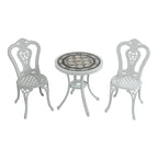 Ensemble table et chaises de bistro en aluminium moulé (3 pièces)
