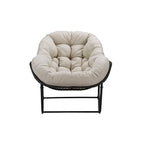 Fauteuil à bascule d'extérieur en rotin avec structure métallique et coussins, largeur 37,2 po