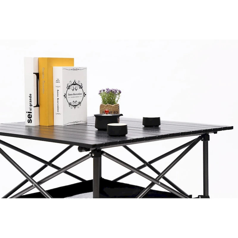 Ensemble de 5 tables et chaises pliantes d'extérieur, idéal pour l'intérieur, le camping, les pique-niques, la plage, le jardin, les barbecues, les fêtes et la terrasse.