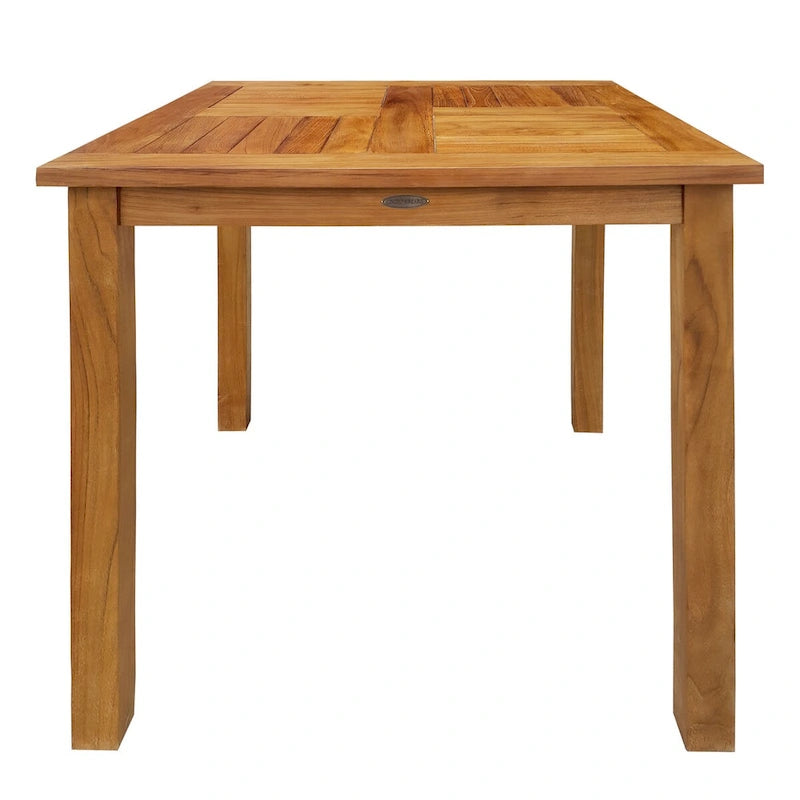 Ensemble de salle à manger bistro Chic Teak en teck, 3 pièces, modèle Seville, hauteur comptoir moyenne, avec 2 tabourets de bar et une table carrée de 35 pouces.
