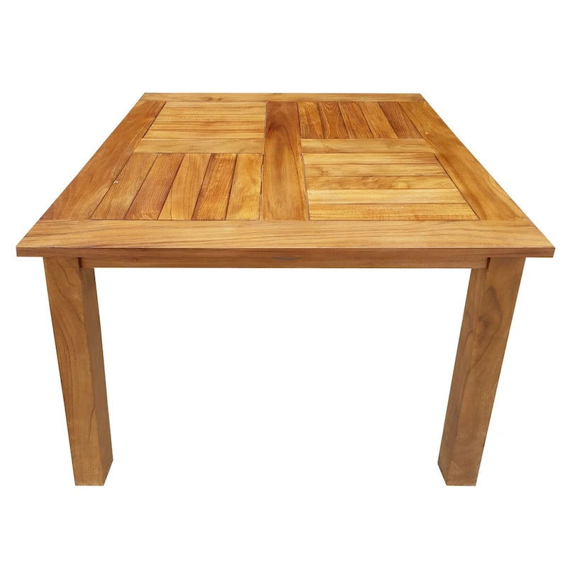 Ensemble de salle à manger bistro Chic Teak en teck, 3 pièces, modèle Seville, hauteur comptoir moyenne, avec 2 tabourets de bar et une table carrée de 35 pouces.