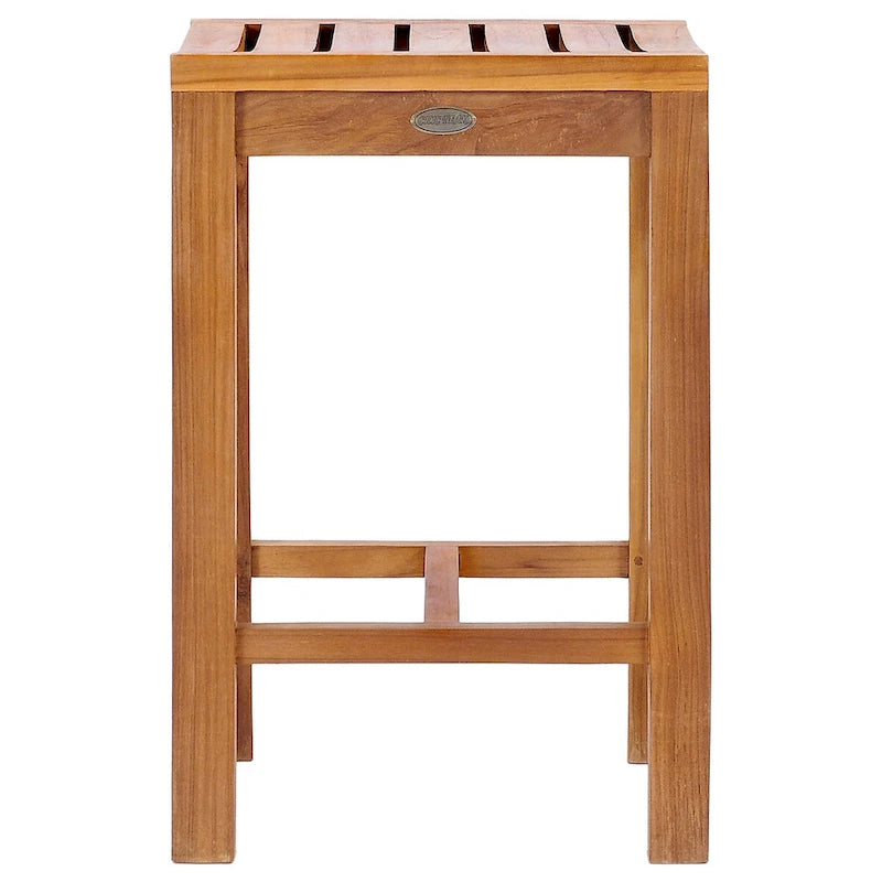 Ensemble de salle à manger bistro Chic Teak en teck, 3 pièces, modèle Seville, hauteur comptoir moyenne, avec 2 tabourets de bar et une table carrée de 35 pouces.