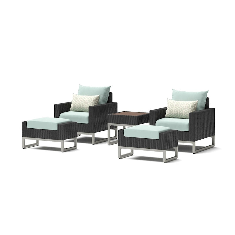 Ensemble de 5 chaises de patio d'extérieur Milo Espresso Sunbrella