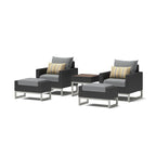 Ensemble de 5 chaises de patio d'extérieur Milo Espresso Sunbrella
