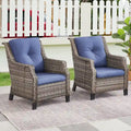 Ensemble de 2 fauteuils de jardin individuels - Gris