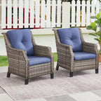 Ensemble de 2 fauteuils de jardin individuels - Gris
